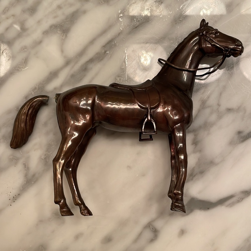 Vintage 6” bronze horse figure